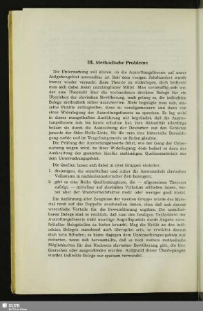 III. Methodische Probleme