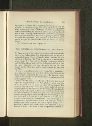 The Commercial Possibilities of the Sudan. By W. W. A. FitzGerald.