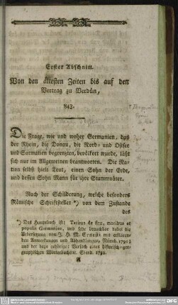 Erster Abschnitt. Von den ältesten Zeiten bis auf den Vertrag zu Verdun, 843