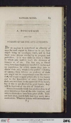 A discourse upon the academy of the fine arts at Madrid