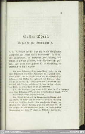 Erster Theil. Eigentliche Hydraulik