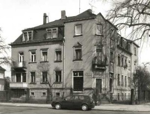Dresden-Trachau, Wilder-Mann-Straße 28/Ecke Kopernikusstraße. Wohnhaus mit Ladeneinbau. Eckansicht