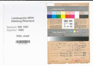 Entnazifizierung Josef Wild , geb. 31.03.1895 (Lehrer)