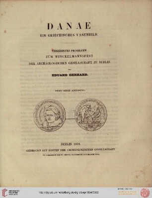 Band 14: Programm zum Winckelmannsfeste der Archäologischen Gesellschaft zu Berlin: Danae. Ein griechisches Vasenbild