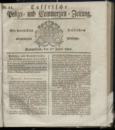 Nr. 44, Sonnabend den 2ten Junii. 1821