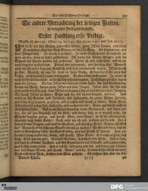 Erster Handlung erste Predigt (Die erste Paßions-Predigt).