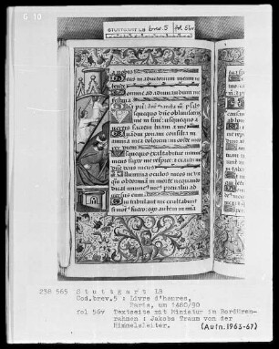 Lateinisches Stundenbuch (Livre d'heures) — Jakobs Traum von der Himmelsleiter, Folio 56verso