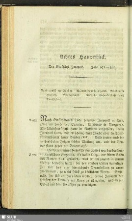 Achtes Hauptstück. Der Großfürst Jaropolk. Jahr 972 - 980
