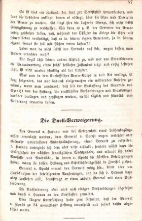 Die Duell-Verweigerung.