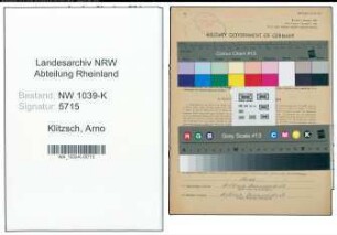 Entnazifizierung Arno Klitzsch , geb. 24.04.1915 (Angestellter)
