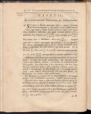 Caput III. De transformatione Functionum per substitutionem