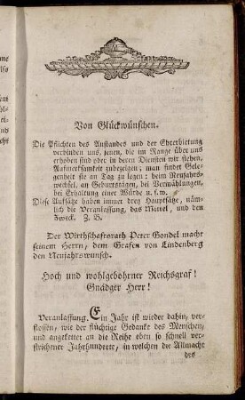 Von Glückwünschen