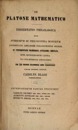 De Platone mathematico