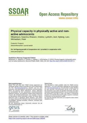 Physical capacity in physically active and non-active adolescents