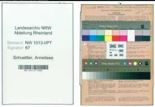 Entnazifizierung Anneliese Schuettler , geb. 02.08.1914 ()