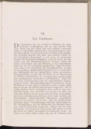 VII. Der Parthenon.