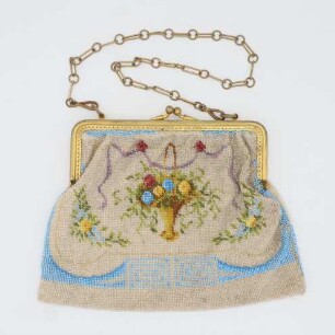 Perlenhandtasche mit Blumenmotiv