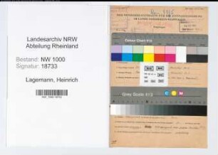 Entnazifizierung Heinrich Lagemann, geb. 07.11.1891 (Reichsbahninspektor)