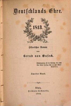 Deutschlands Ehre 1813 : Historischer Roman, 2