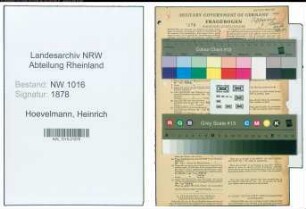 Entnazifizierung Heinrich Hoevelmann , geb. 15.04.1899 (Scharwerker)