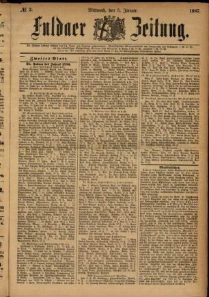 Ausgabe vom Mittwoch, den 05. Januar 1887.