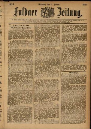 Ausgabe vom Mittwoch, den 05. Januar 1887.