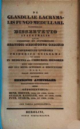 De glandulae lacrymalis fungo medullari
