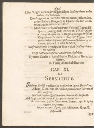 Ca. XI. De Servitute.