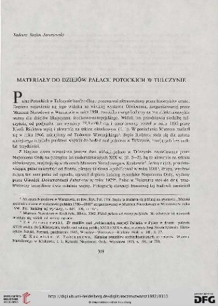 26: Materiały do dziejów pałacu Potockich w Tulczynie