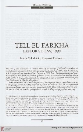 10: Tell el-Farkha : explorations, 1998