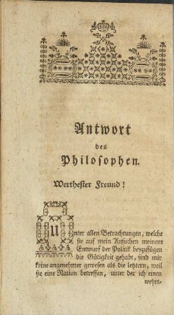 Antwort des Philosophen.