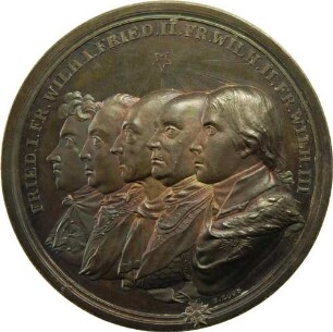 König Friedrich I., König Friedrich Wilhelm I., König Friedrich II., König Friedrich Wilhelm II. und König Friedrich Wilhelm III. - 100. Jubiläum des Königreiches Preußen