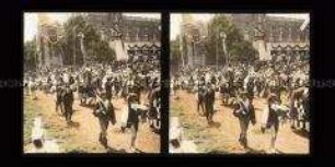Aufzug zum Turnier, Mitte 15. Jh, Kaiserhuldigung, Wien
