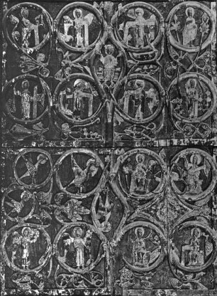 Gurk (Kärnten), ehem. Domkirche, äußere westl. Vorhalle, linker Türflügel, oberes Drittel, Darstellung der Wurzel Jesse