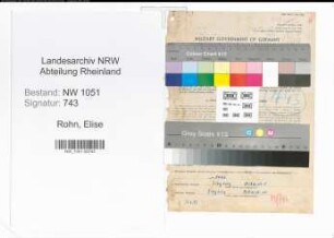 Entnazifizierung Elise Rohn , geb. 04.11.1902 ()