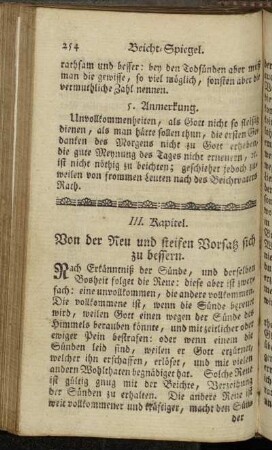 III. Kapitel Von der Reu und steifen Vorsatz sich zu bessern