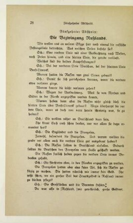 Fünfzenter Abschnitt: Die Bezwingung Rußlands