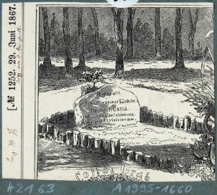 Das Grab Heinrich Cottas bei Tharandt aus der Leipziger Illustrierten Zeitung vom 29. 6. 1867