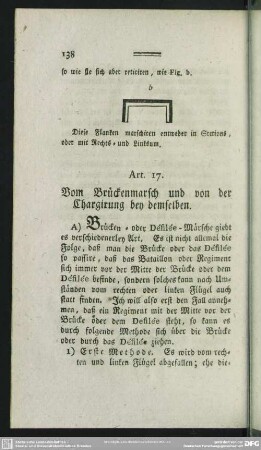 Art. 17. Vom Brückenmarsch und von der Chargirung bey demselben