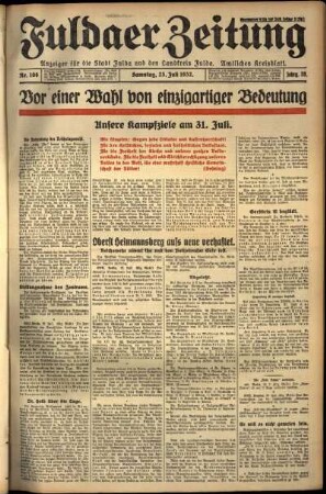 Ausgabe vom Samstag, den 23. Juli 1932.