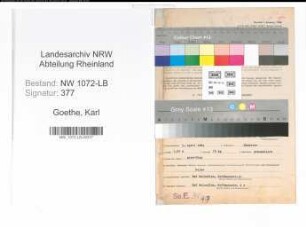 Entnazifizierung Karl Goethe , geb. 01.04.1884 (Ingenieur)