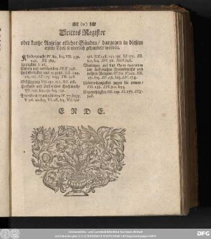 Drittes Register oder kurtze Anzeige etlicher Sünden/ dargegen in diesem ersten Theil sonderlich gehandelt worden.