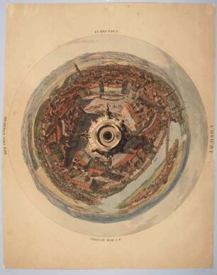 Rundumsicht oder Rundpanorama von Dresden von der Kuppel der Frauenkirche