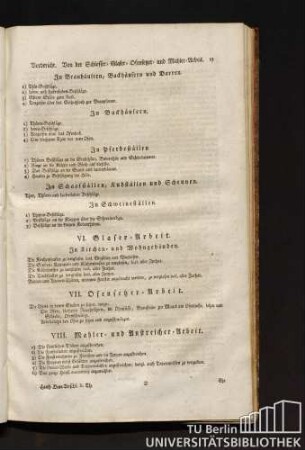 VIII. Mahler- und Anstreicher-Arbeit.