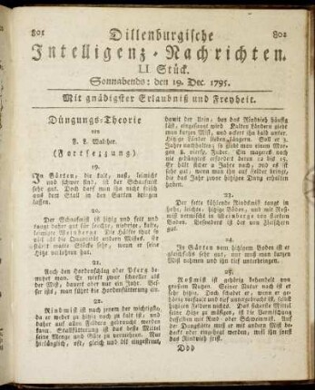 LI. Stück. Sonnabends: den 19. Dec. 1795.