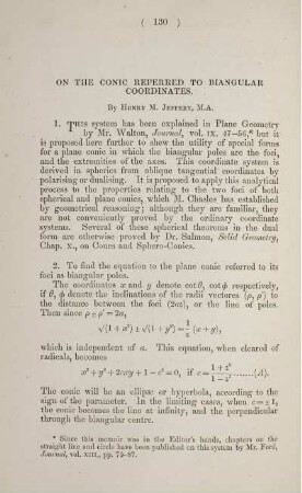 On the conic referred to biangular coordinates.