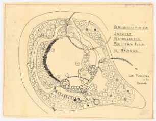 Naturgarten für den Verleger Hans Pusch, Kleinmachnow: Bepflanzungsplan 1:50