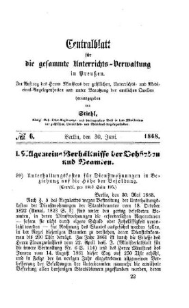 Unterhaltungskosten für Dienstwohnungen in Beziehung auf die Höhe der Besoldung : [I. Allgemeine Verhältnisse der Behörden und Beamten]