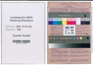 Entnazifizierung Rudolf Quandt , geb. 30.10.1899 (Former)
