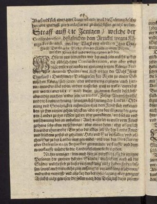86-89, Straff auff die Jenigen, welche der Confoederation...